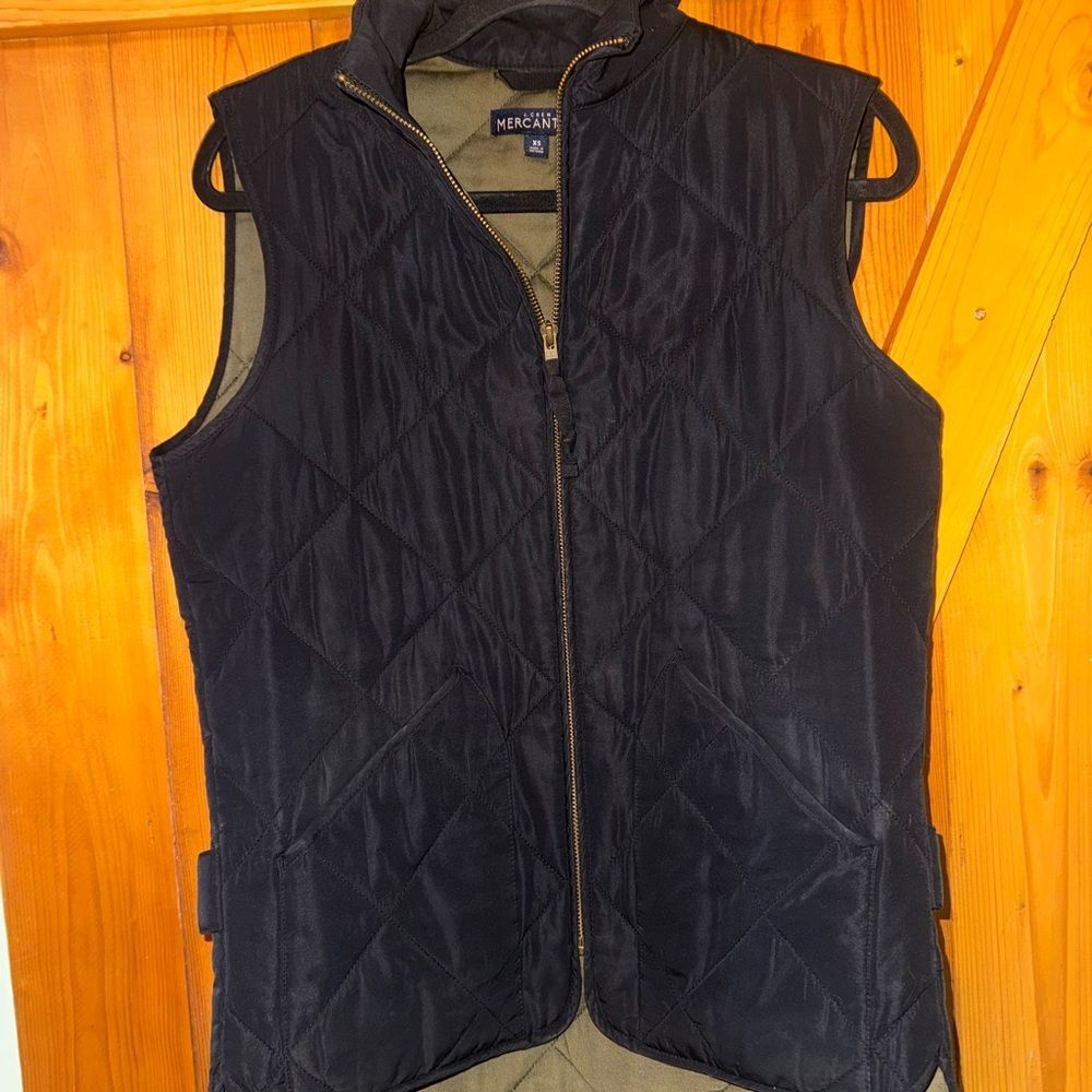 J. Crew Men's Black Quilted Vest